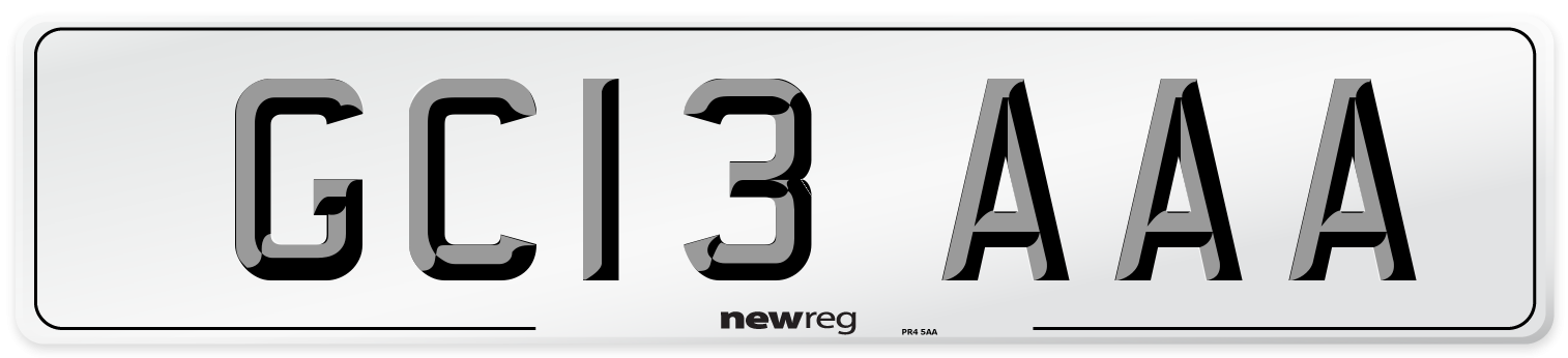 GC13 AAA Number Plate from New Reg
